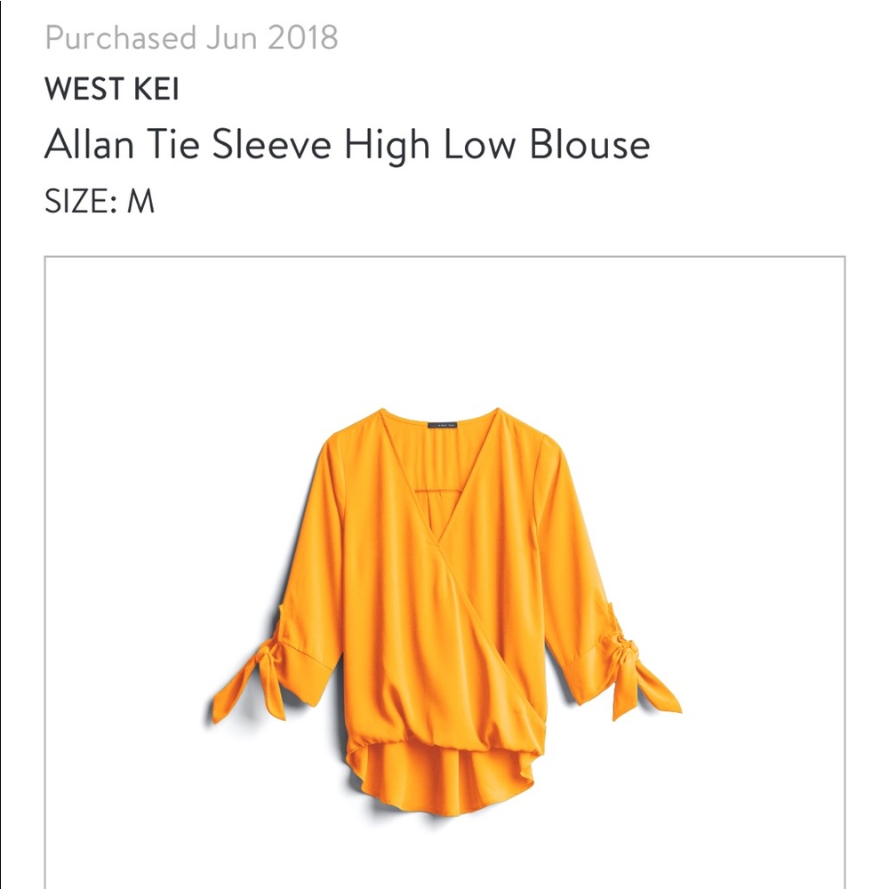Orange cross front Stitch Fix top
